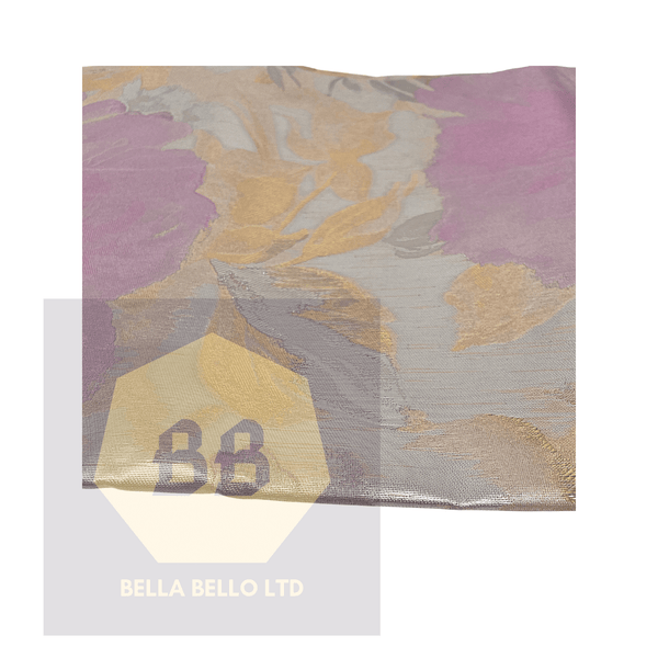 Pink, Silver and Light Peach 3D Sego Gele