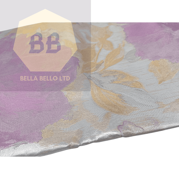 Pink, Silver and Light Peach 3D Sego Gele