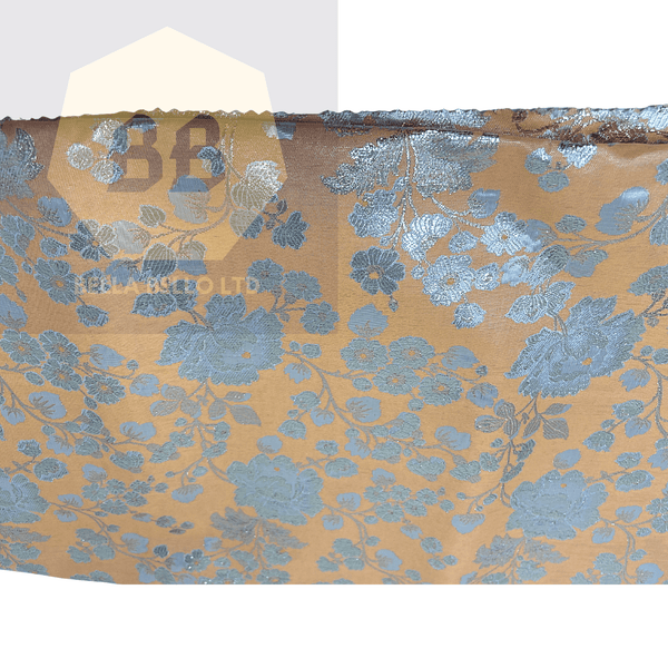 Light Peach and Silver Sego Gele