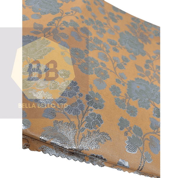 Light Peach and Silver Sego Gele
