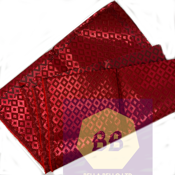 Sego Gele in Red with Diamond Pattern