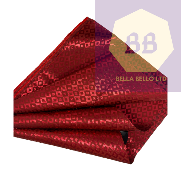 Sego Gele in Red with Diamond Pattern