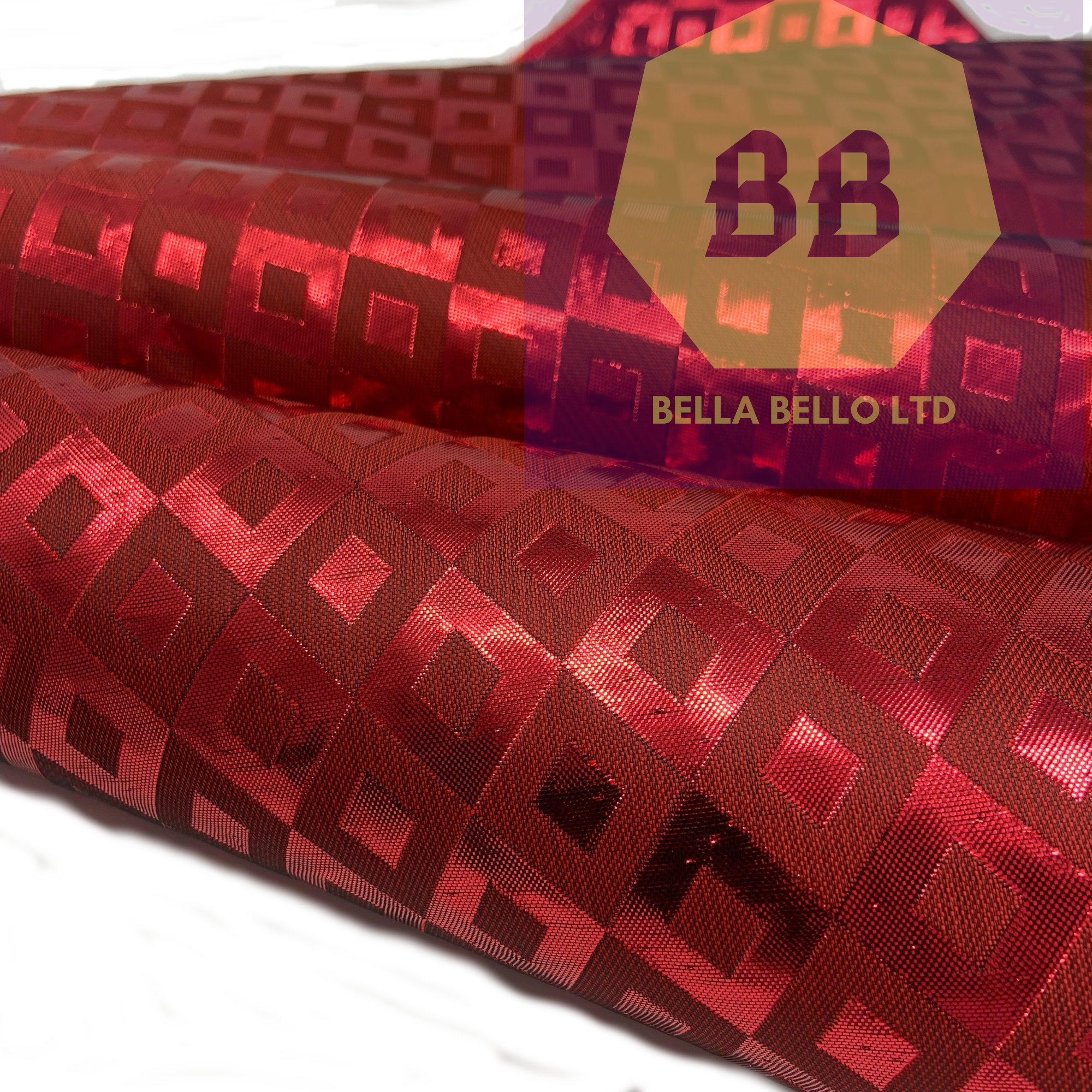 Sego Gele in Red with Diamond Pattern