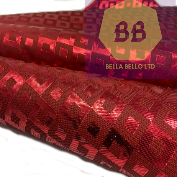 Sego Gele in Red with Diamond Pattern