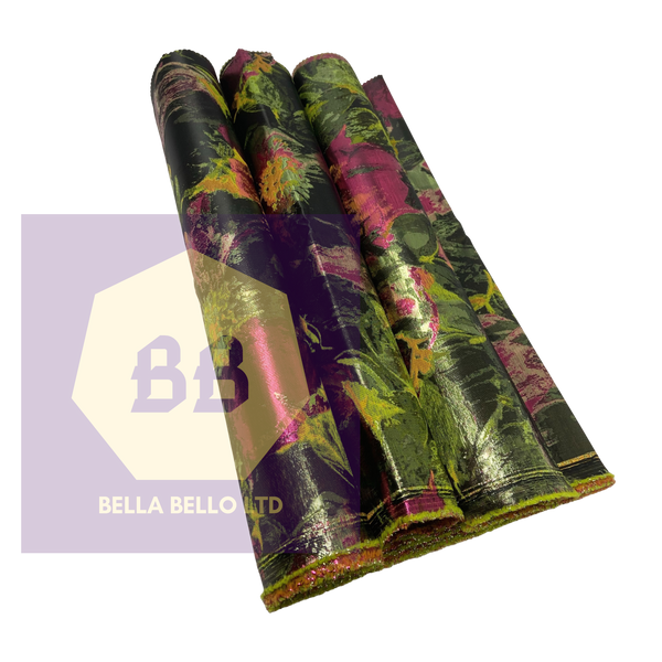 HoH Grandmaster Sego Gele and Ipele in Multi Olive Green and Plum